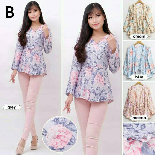 Kimono Bunga / Blouse Bunga / Blouse Motif / Atsasan Wanita (yc)