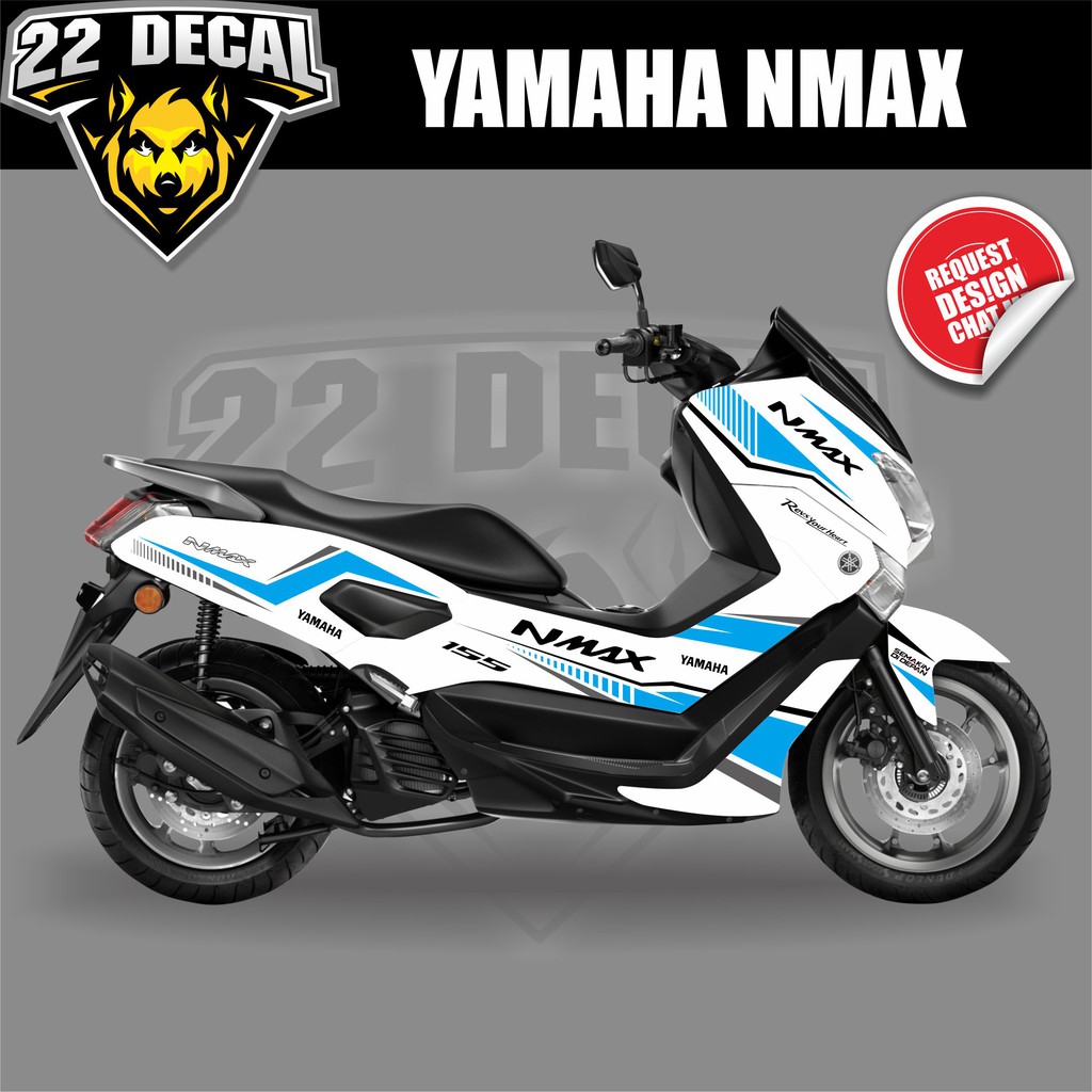 Decal Sticker Nmax Simpel Putih Garis Biru