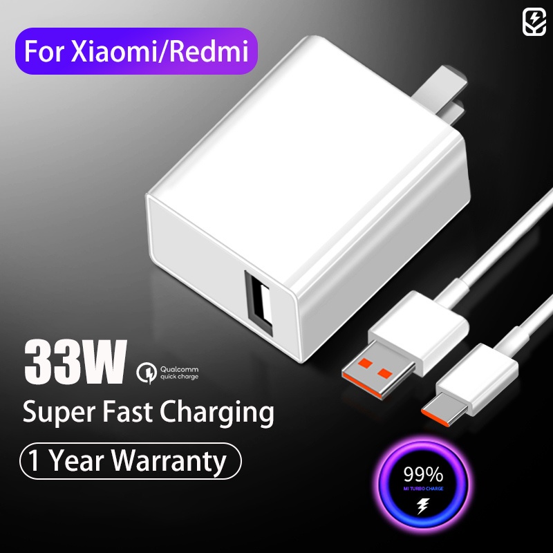 Xiaomi Redmi 18W/27W/33W Fast Charge Charger Fast Charge Fast Charger Xiaomi 3A Fast Charge Cable