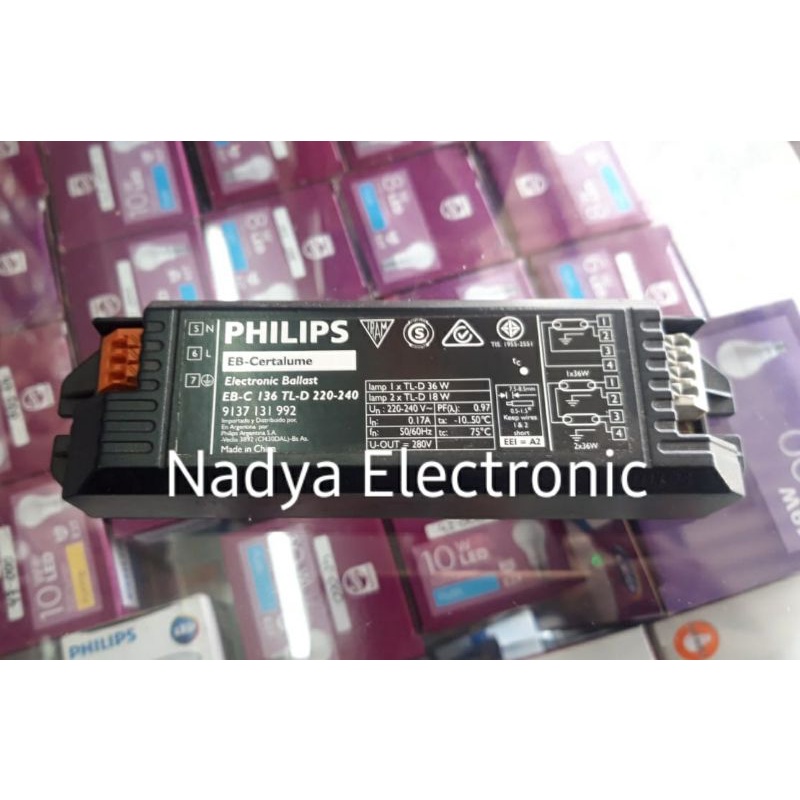 Ballast Philips TL 36watt /Trafo Lampu Philips TL 1x36w /2x18watt