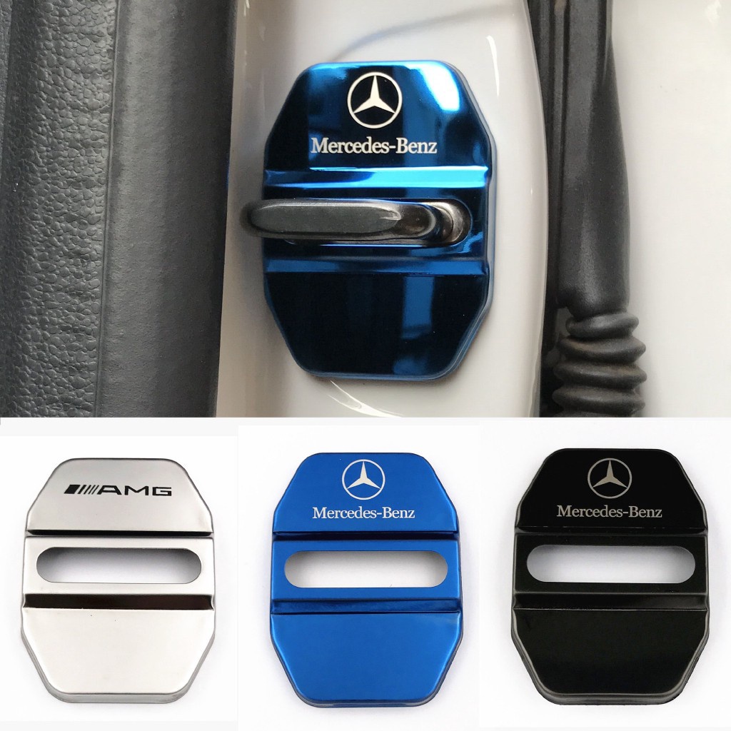 4pcs cover Pelindung Kunci Pintu Mobil Mercedes BENZ GLC GLC AMG electroplated