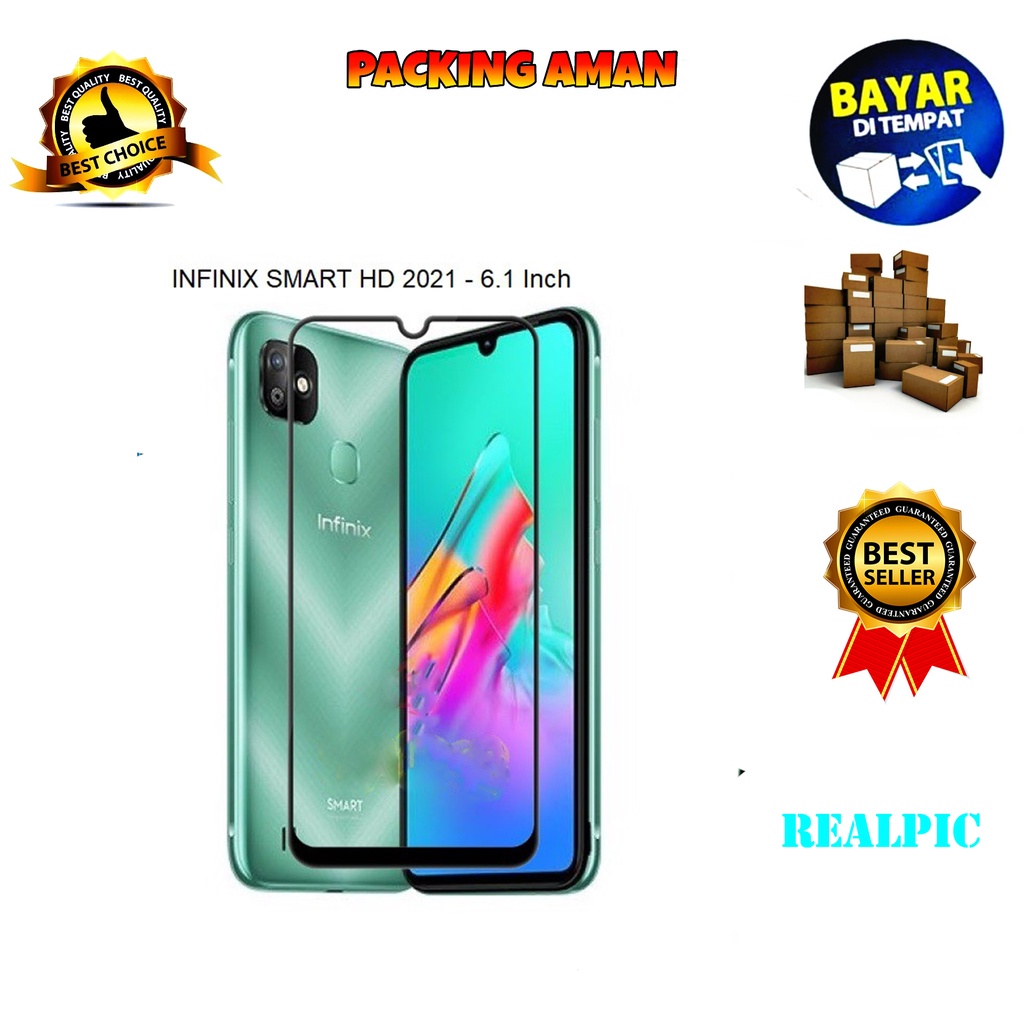 Tempered Glass Infinix Smart HD 2021 Full Cover / Full Screen Protector Anti Gores