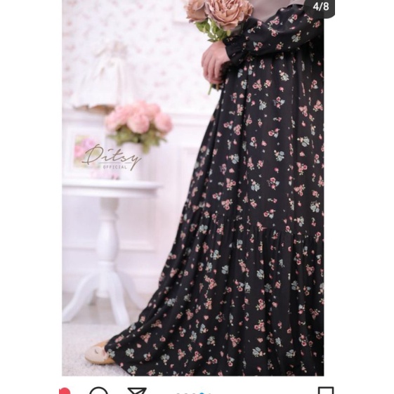 DITSY NIGHTGWON CIRILLA BLACK SIZE XL