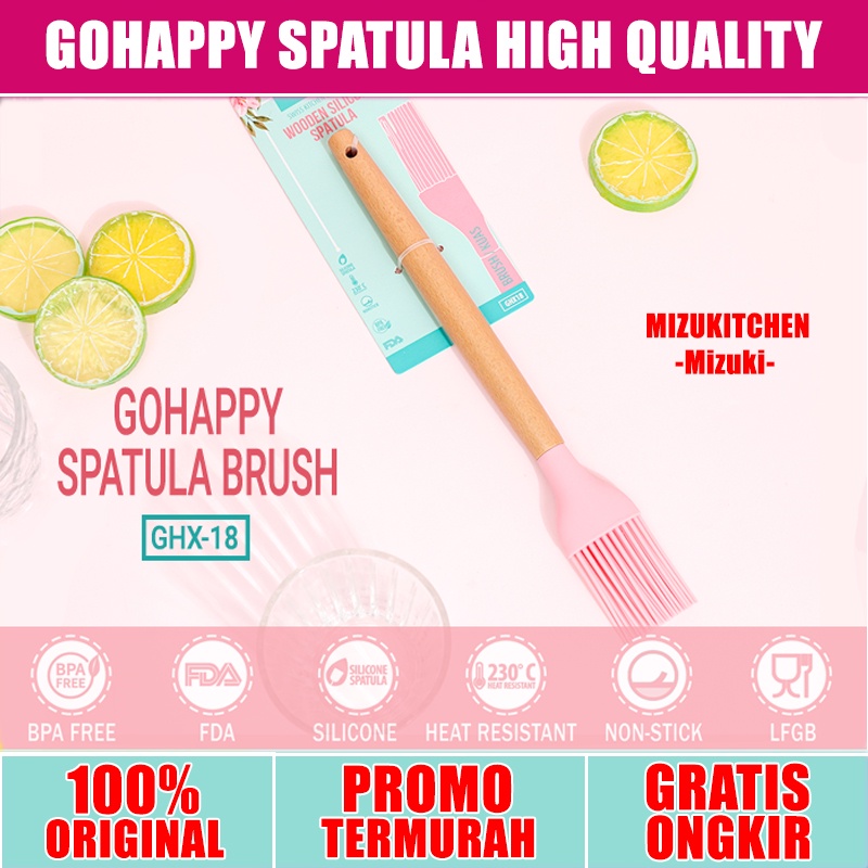 GOHAPPY Kuas Roti Mentega BRUSH CAKE SILICONE GHX18 GRILL PAN BARBEQUE Best quality spatula silikon tidak menggores panci