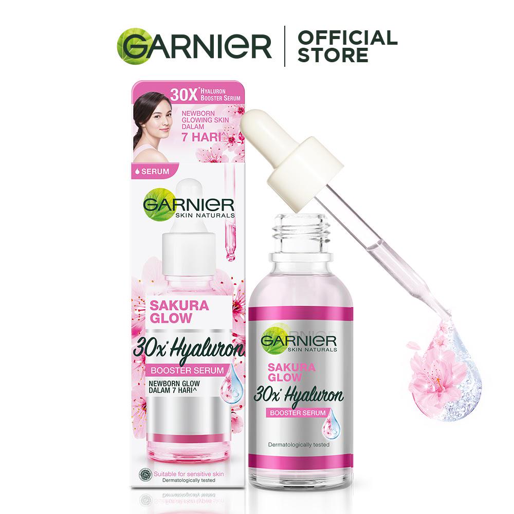 Garnier Sakura Glow Booster Serum 15ml + Facial Foam -100ml 2pcs(Kulit Glowing Merona)(Sakura White)-3