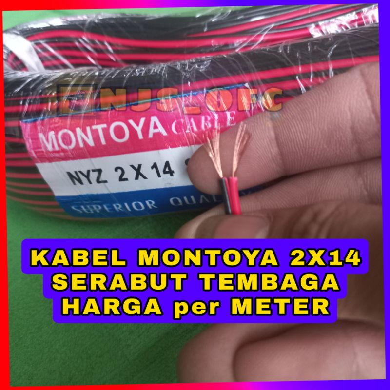 KABEL serabut 2x14 (ISI 14 SERABUT TEMBAGA ASLIIII) HARGA perMETER KABEL LISTRIK GANDA