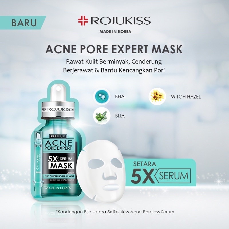 ROJUKISS Premium Expert 5X Serum Mask - 25 ml - BPOM - Gluta pore expert , Perfect Pore Expert, HYA pore Expert, Bright Pore Expert, Acne Pore Expert, Firm Pore Expert