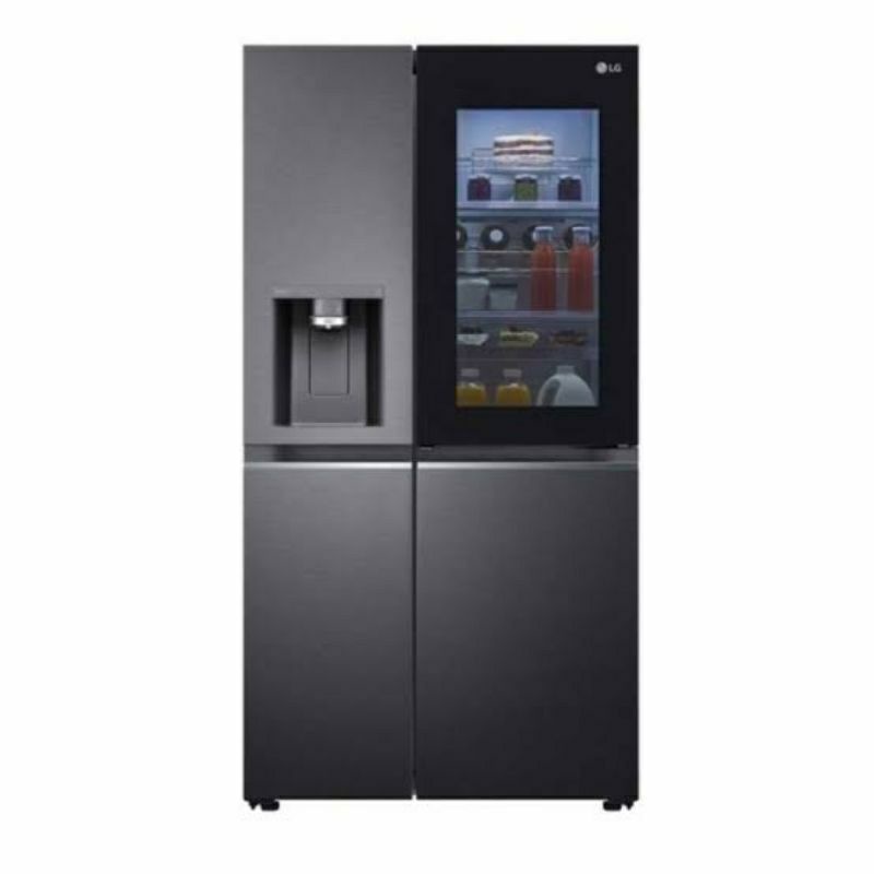 KULKAS LG SIDE BY SIDE GC-X257CQEW INSTAVIEW DOOR IN DOOR DISPENSER ICE MAKER INVERTER LINEAR