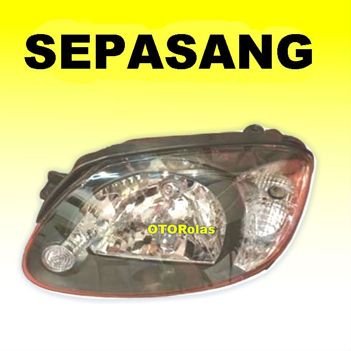 LAMPU DEPAN UTAMA HYUNDAI ACCENT VERNA EXCEL 2 AVEGA BESAR HEAD LAMP SMOKE