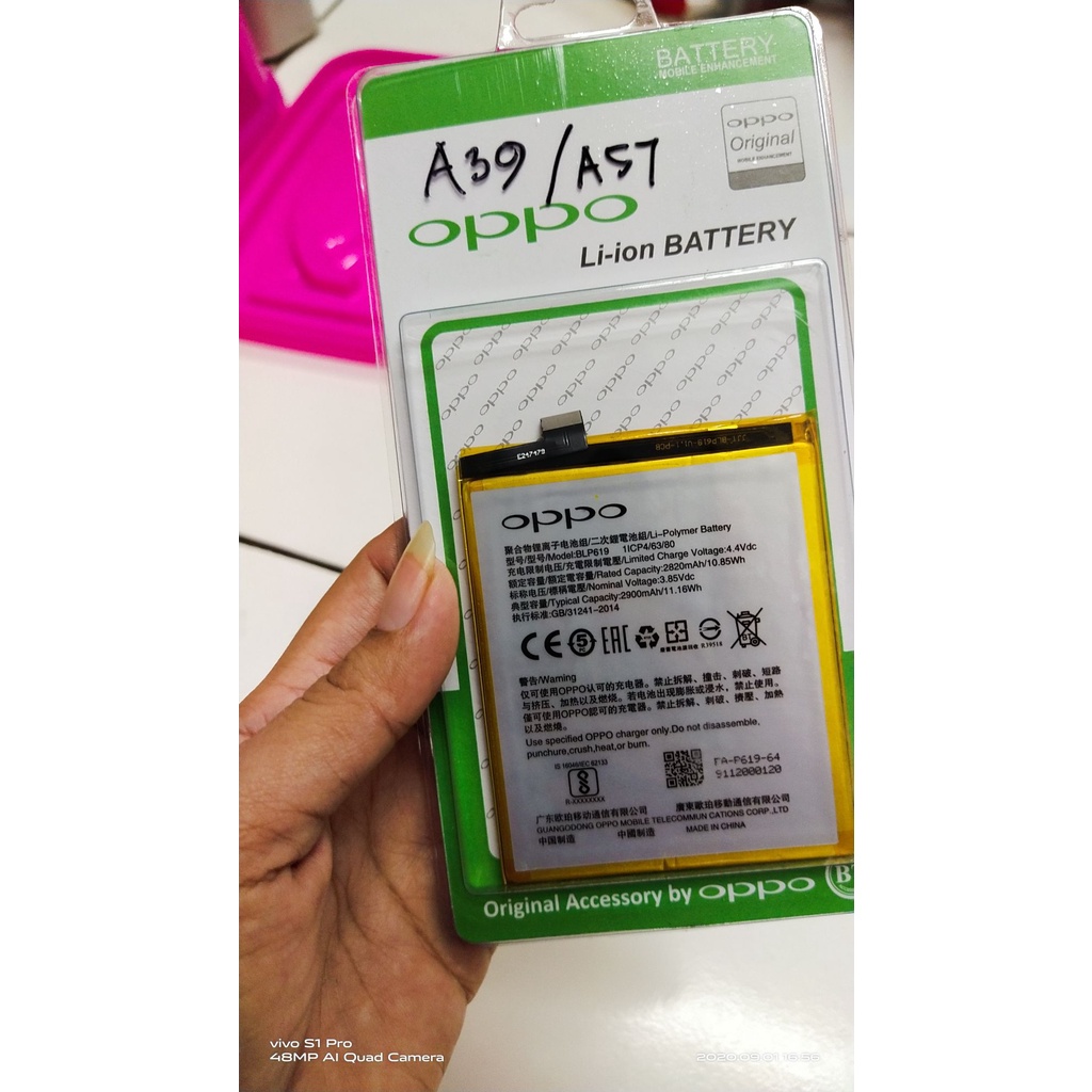 Baterai Batu Batre Battery Oppo A57 Oppo A39 BLP619