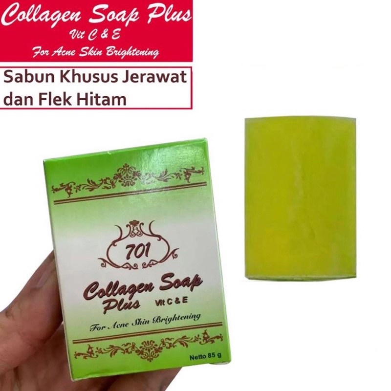 BEAUTY JAYA - PROMO MURAH!! BISA COD - SABUN COLLAGEN PLUS VIT E Brightening Acne Soap - Warna Hijau Colalgen 701 Facial Soap