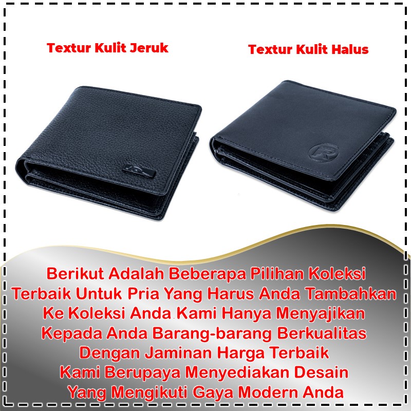 DOMPET WALLET KULIT PRIA SAPI ASLI ORIGINAL LIPAT MURAH IMPORT KEREN DISTRO BRANDED TIPIS TERBARU 3D