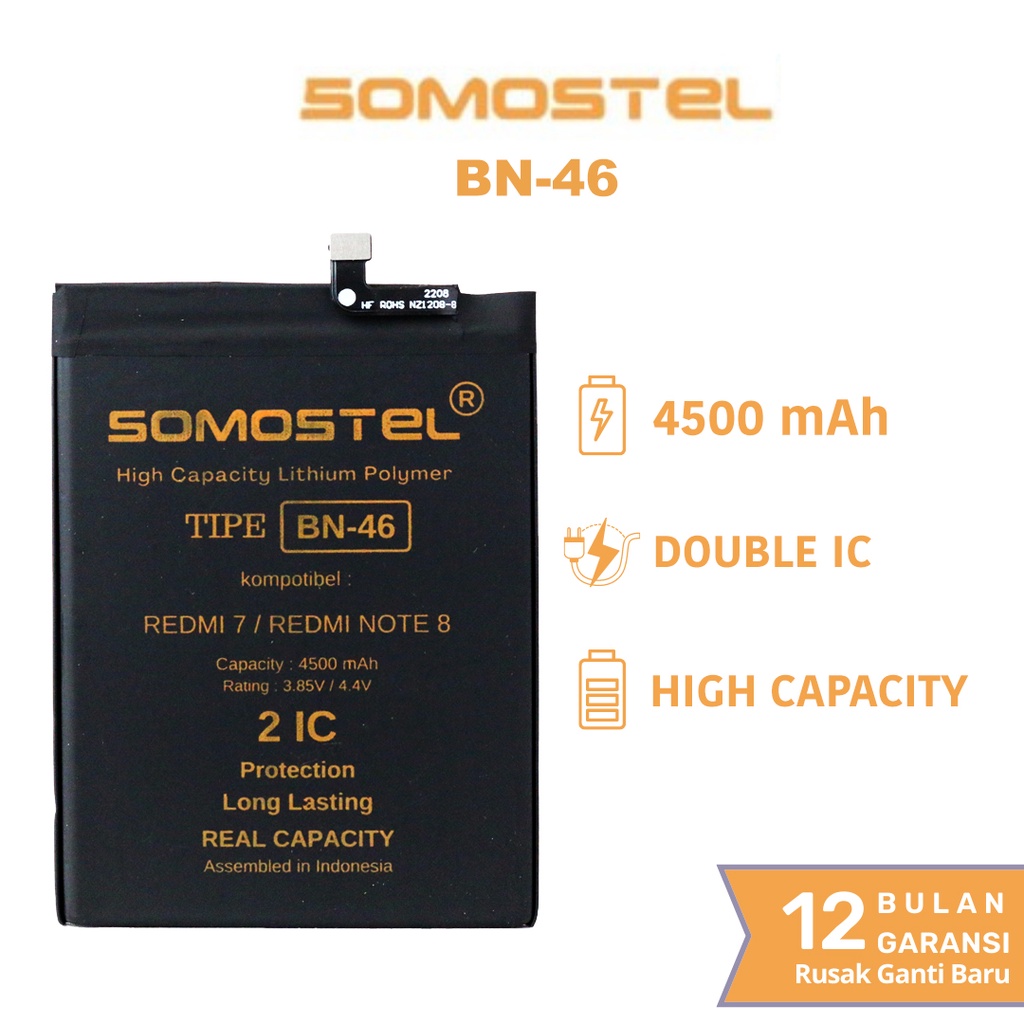 Somostel - BN46 Redmi 7 / Redmi Note 8 Batre Batrai Baterai