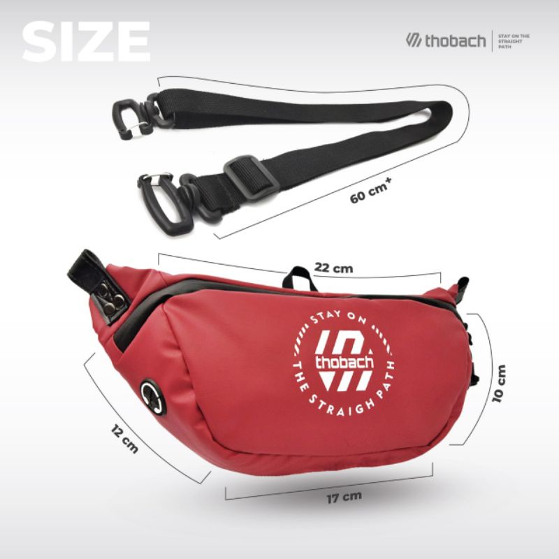 TAS SELEMPANG PRIA  WAISTBAG PRIA WANITA ANTI AIR ARCHILES THOBACH ORIGINAL