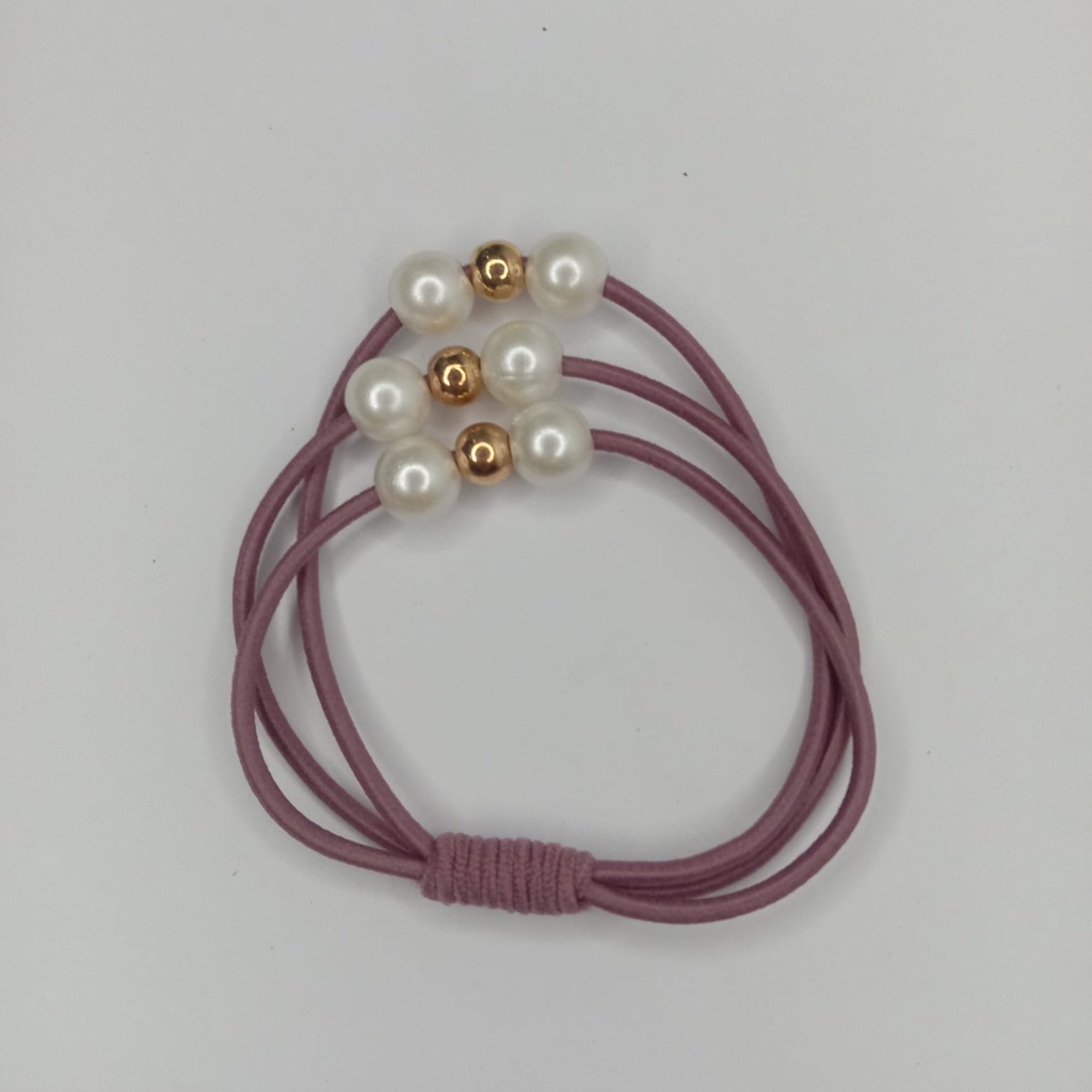 ⭐Gogoland⭐ Ikat Rambut Wanita Eksklusif Warna Hitam Aksesoris Rambut R123 R128 R575-MUTIARA PINK