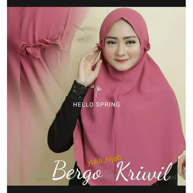 Jilbab bergo Maryam kriwil aulia diamond / bergo tali non pet Hijab