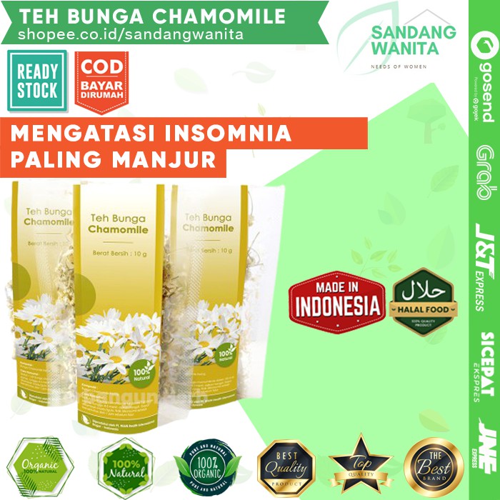 INSOMNIA TEH CHAMOMILE HERBAL ALAMI MENGATASI SUSAH TIDUR KUALITAS JAMINAN PREMIUM ORGANIK