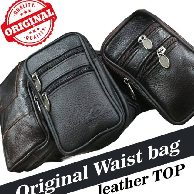 Dompet hp kulit asli pria waist bag original