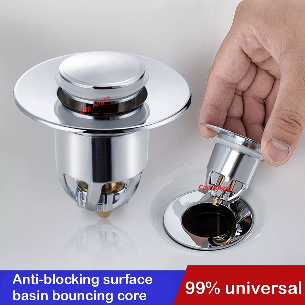 KEPALA SIFON POP UP BASIN AFUR UNIVERSAL DRAIN FILTER SARINGAN PENUTUP LUBANG WASTAFEL SINK BASIN STOPPER PLUG