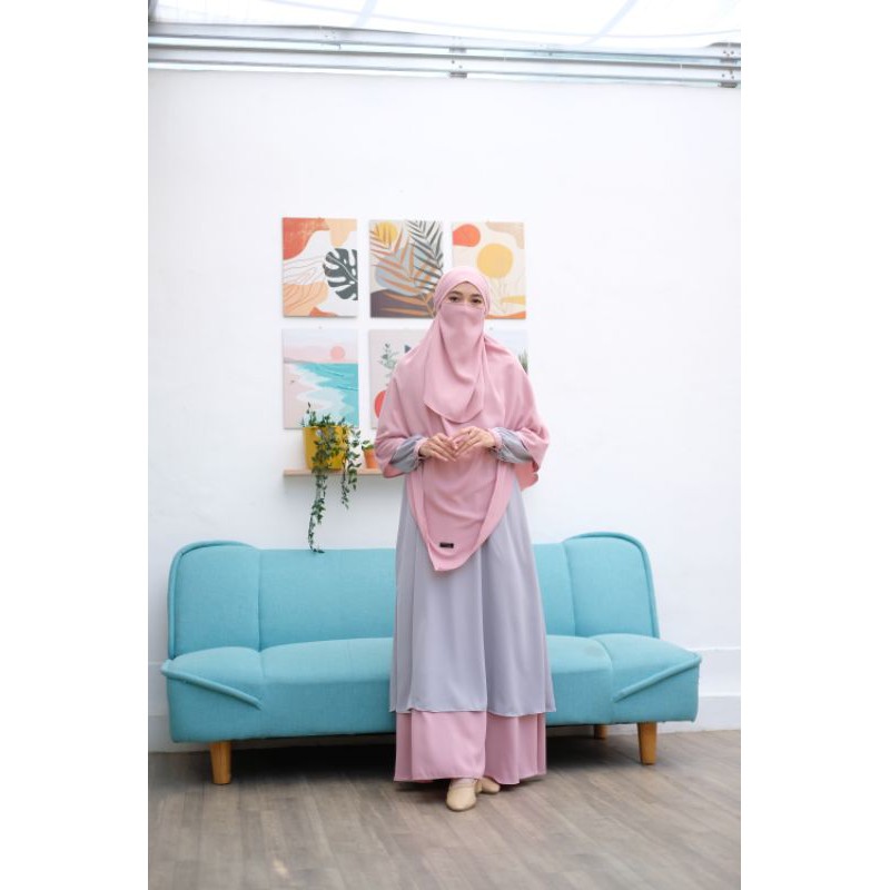 fk fitri set pink gray