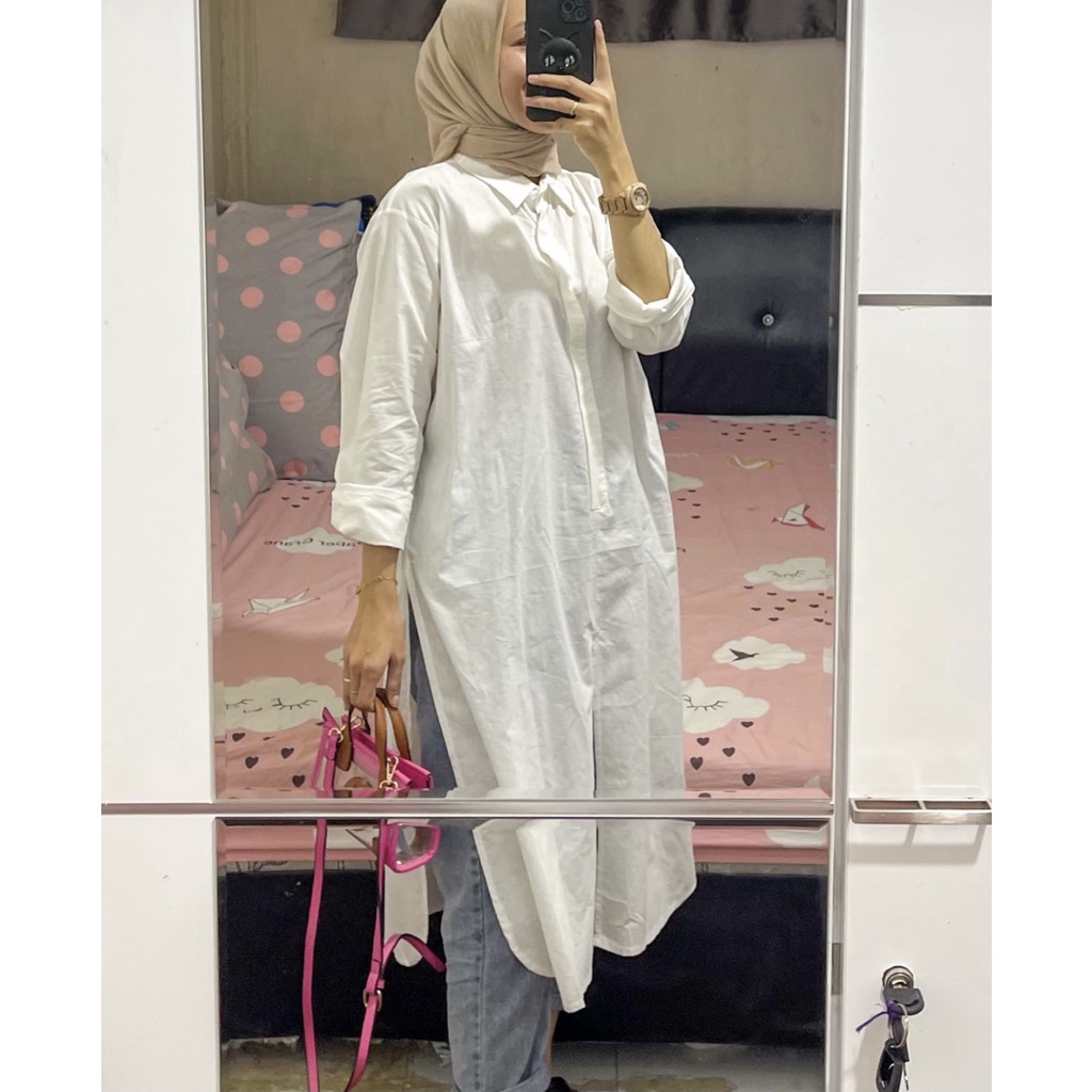 BITYA TUNIK BASIC BELAH ATASAN BAJU WANITA | new arival Lengan Panjang Baju Remaja Wanita Gamis Leba