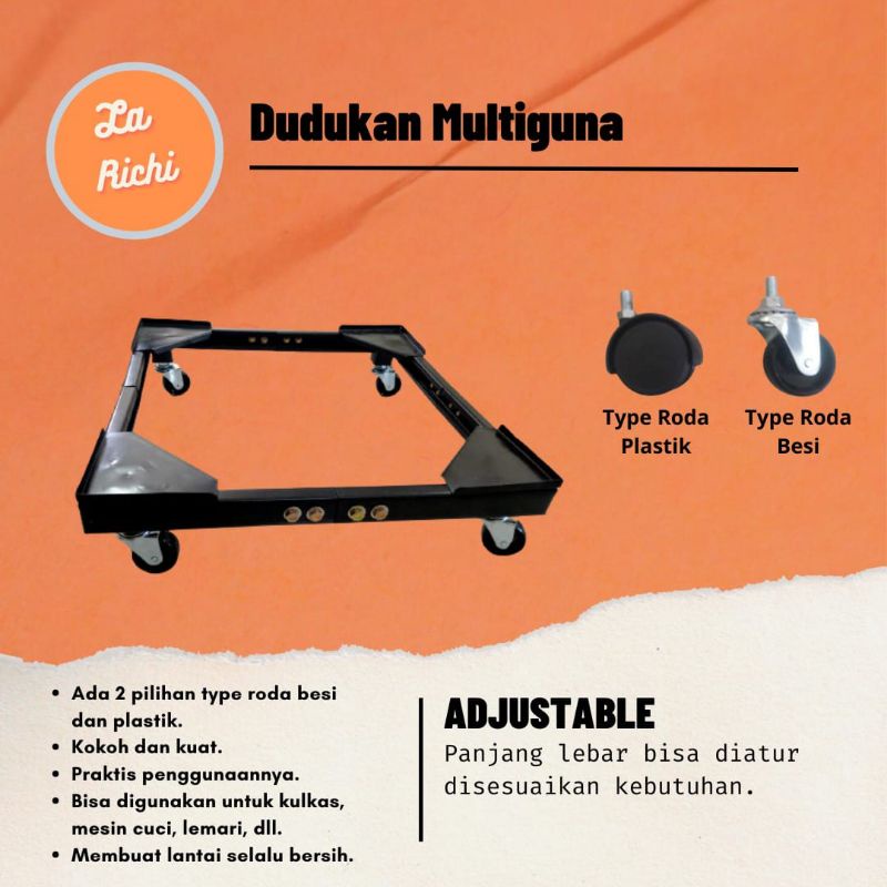 TATAKAN/DUDUKAN RODA KULKAS