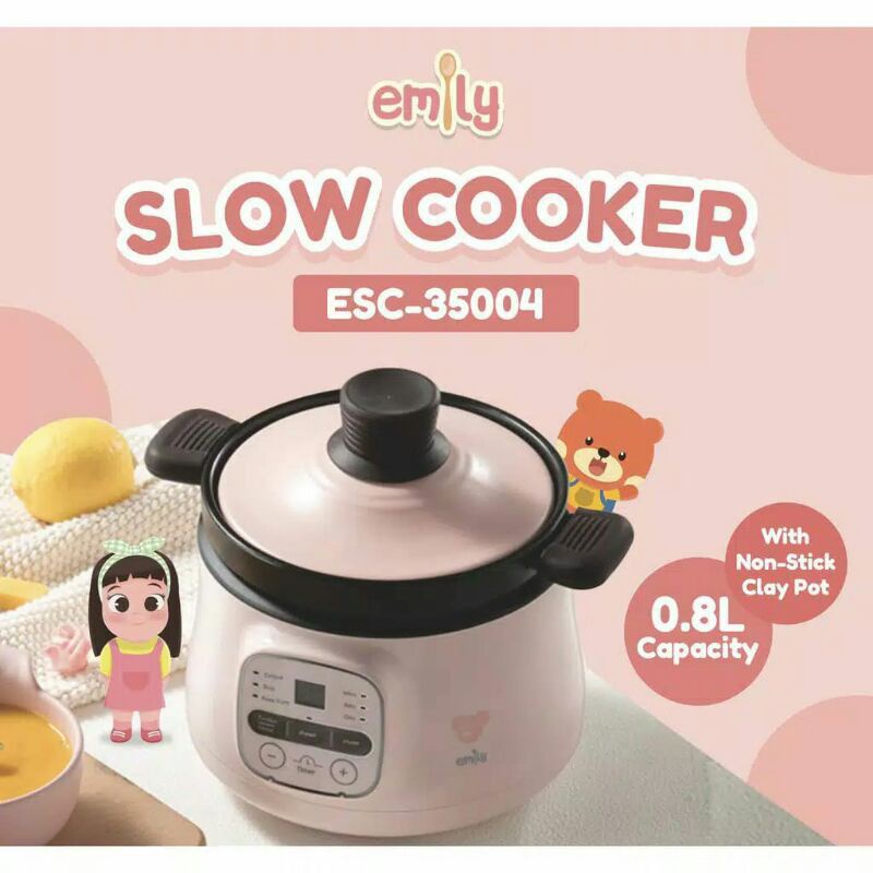 Emily Slow Cooker 0,8L 1L Claypot Slowcooker MPASI bayi