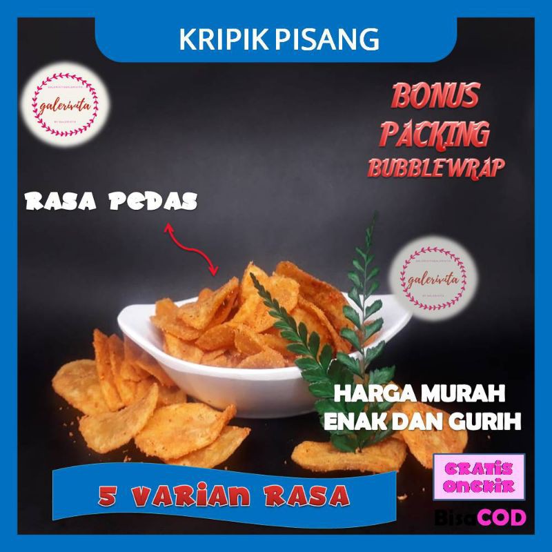 Keripik Pisang Kripik Camilan Gurih Renyah Aneka Rasa Original Manis Cokelat Balado Super Pedas