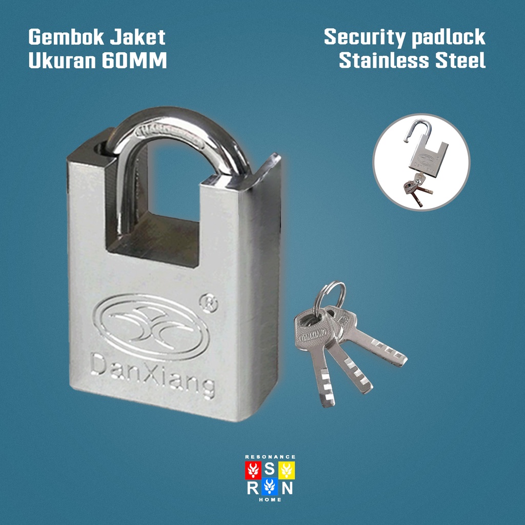 Kunci Gembok Rumah Model Jaket 60mm | Gembok Gerbang Pagar Pintu | Top Security Padlock Resonance Home