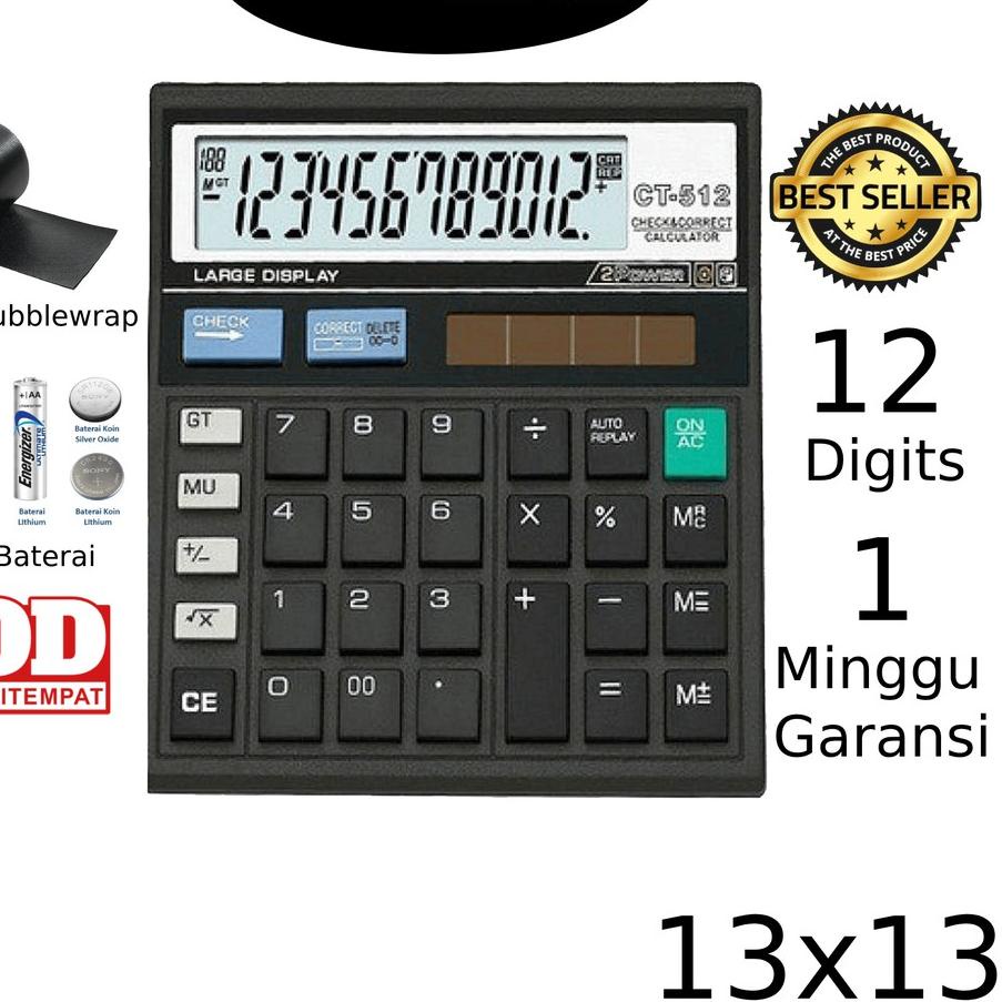 

Terbaru! Kalkulator CT 512 12 Digit - Calculator Check ,.