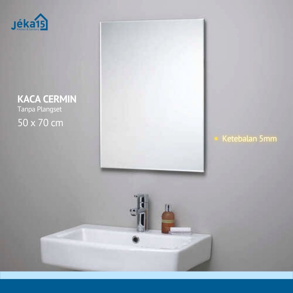 KACA CERMIN KAMAR MANDI PERSEGI ASAHI 5mm