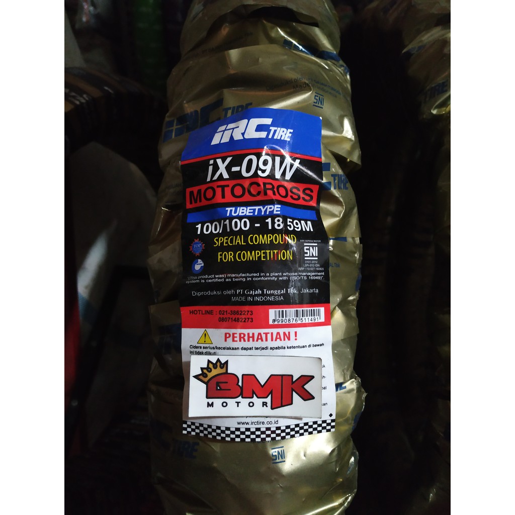 Irc Ban Luar Ix09w 100/100-18 Tubetype