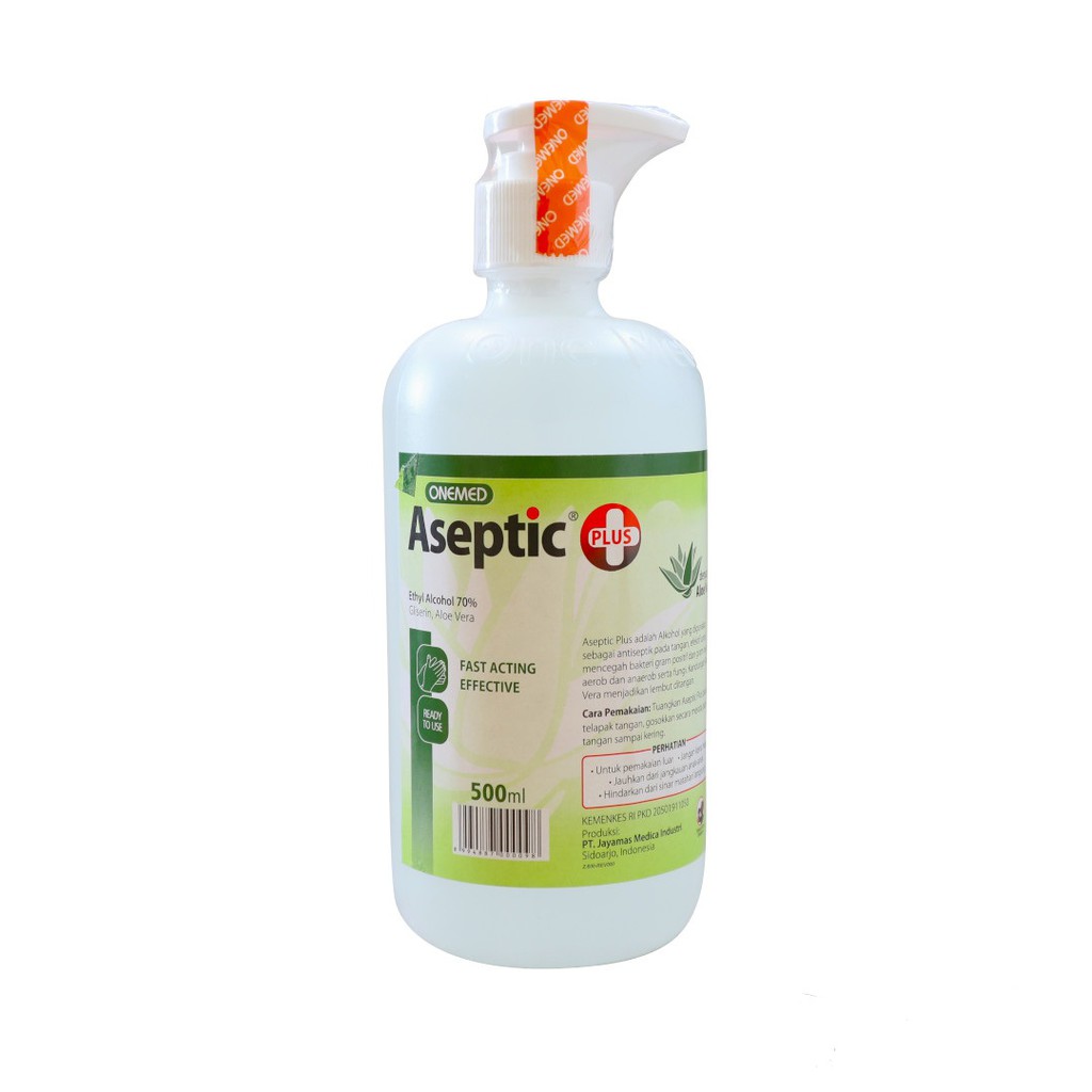 Onemed | Aseptic Plus Pump With Aloevera | Hand Sanitizer 500 ml