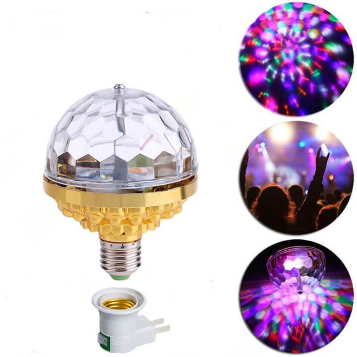 LAMPU DISKO PUTAR FULL COLOR ROTATION PARTY LAMP LED DISCO PUTAR WARNA WARNI