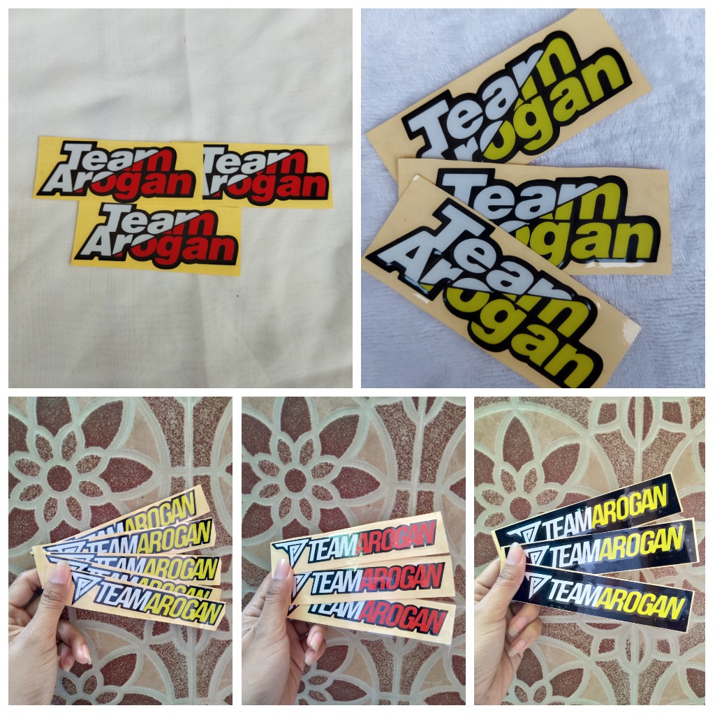 STIKER CUTTING TEAM AROGAN MOTOR HELM MOBIL WARNA TUMPUK MURAH TERBARU VARIASI RACING KEREN