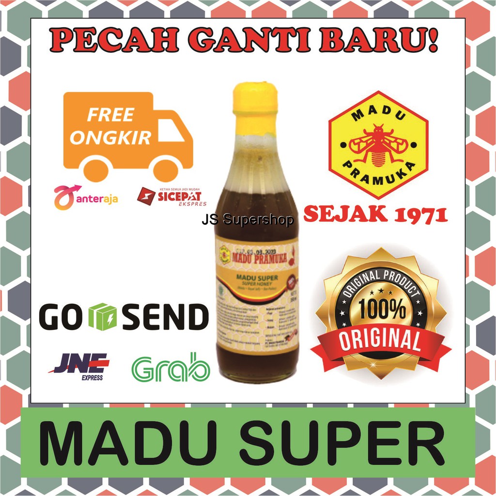 

Madu Super Royal Jelly Bee Pollen Pramuka Asli Alami Murni 350 ml