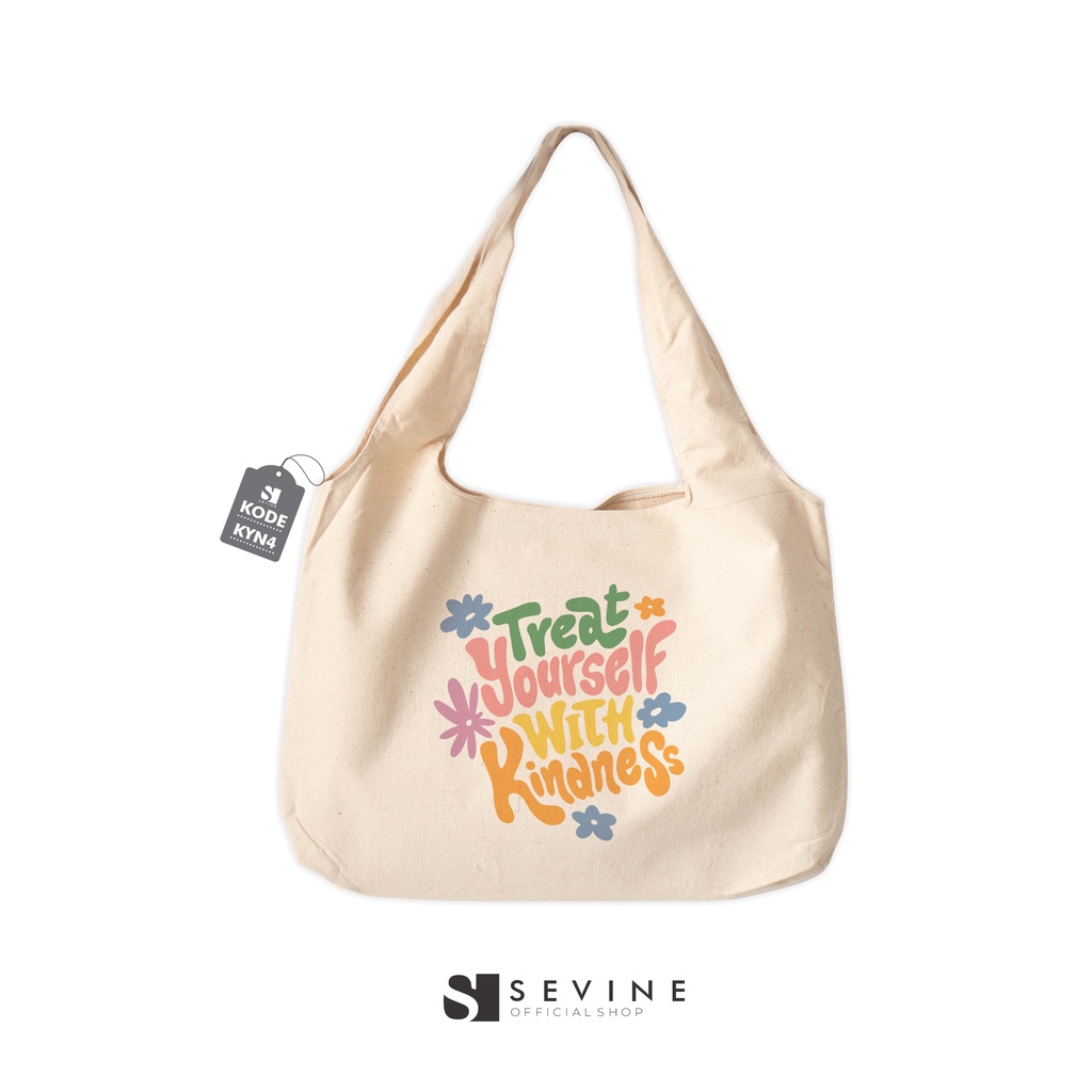 Sevine Tote Bag Kanvas Bonnie Tas Wanita Totebag Kuliah Laptop Quotes Motivation Aesthetic Vintage Retro Pastel - KYN