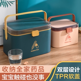 Double Layer Medicine Cabinet Family Portable Medical Box Plastic Small Medicine Box Household Medicine Storage Box Multi Layer Storage Box Shopee Indonesia