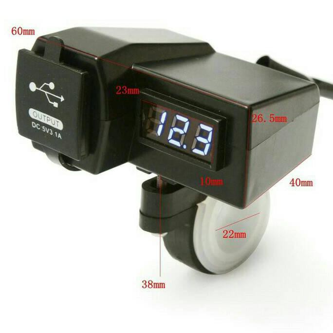 Voltmeter Charger Hp USB Semua Motor / Voltmeter / Charger Hp Motor
