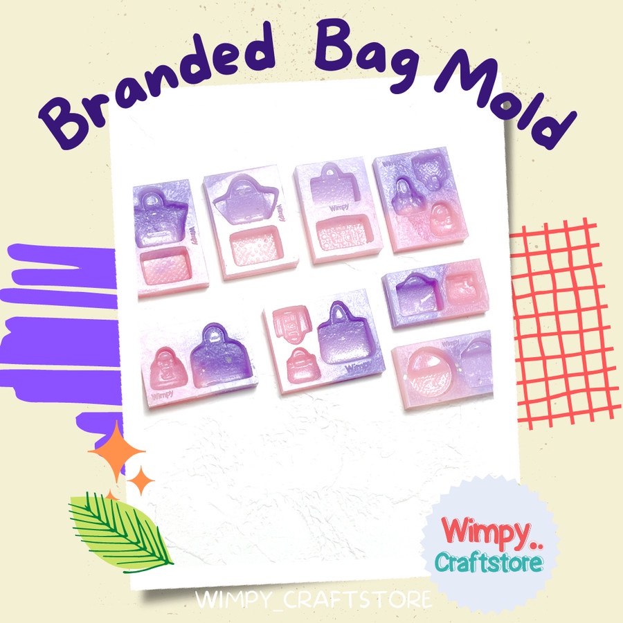 Cetakan Silicone Branded Bag Mold Clay Cetakan Kue Cetakan Handbag