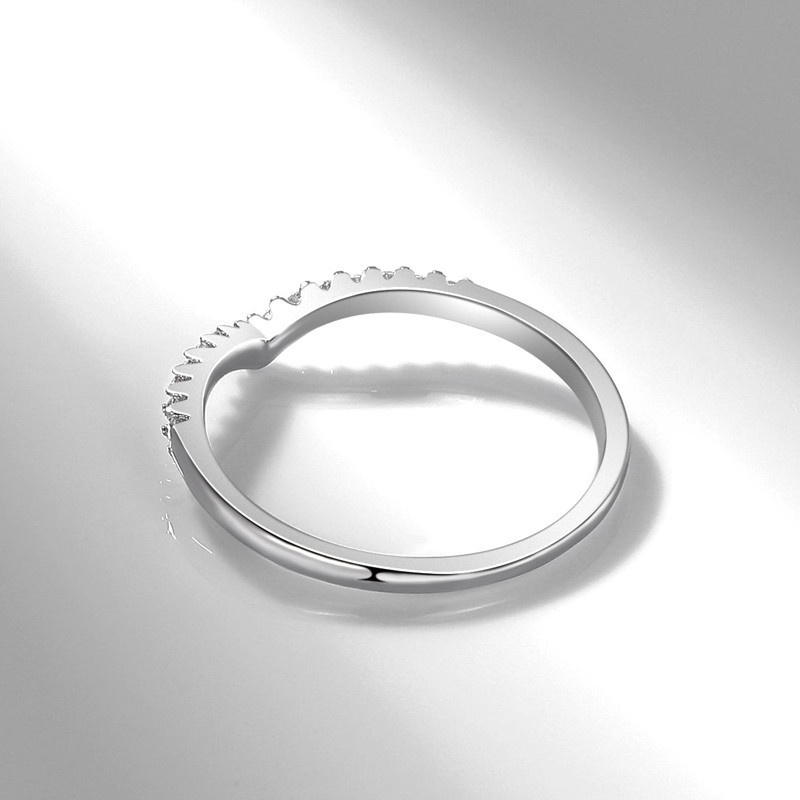 [ Fashion Simple Gold Sliver Inlaid Zircon Wing Rings Finger Ring  Gifts Jewelry for Girl Friends ]