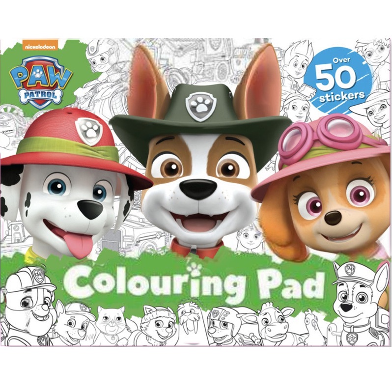 Paw Patrol Giant Colouring Pad Jumbo Big Size Coloring Book with over 50 stickers