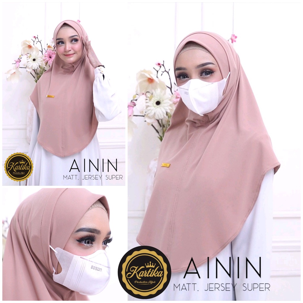 Kartika – Hijab Instan 2in1 Daily Modern, Lubang Masker & Earphone, Kerudung Jersey Super Nyaman Dip