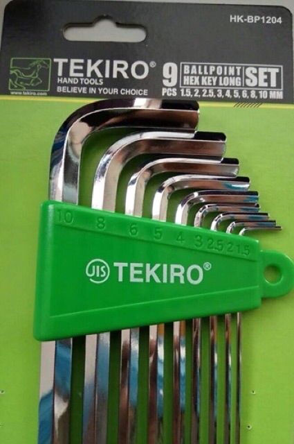 TEKIRO KUNCI L SET BALLPOINT 9PCS PANJANG HK-BP1204