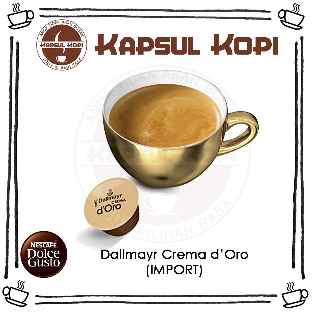 

Dallmayr Crema D'Oro Ecer Impor Kapsul Kopi Nescafe Dolce Gusto Import