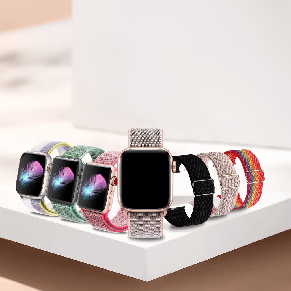 Apple Watch Nylon Tali Jam Pria/Wanita Olahraga Apple Tali Nilon Velcro 38mm/40mm/41mm，42mm/44mm/45mm