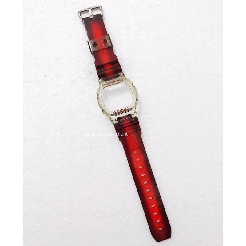 BNB Gshock DW5600 RED SMOKE GLOSS Strap Besel Casio G-shock