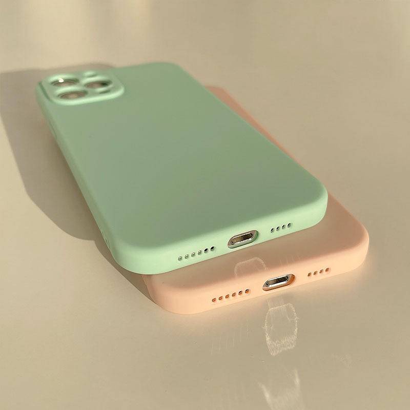 Case Pelindung Lensa Warna Hijau Mint Matcha Tahan Banting Untuk iPhone 13 12 11 Pro MAX Mini X XS MAX XR SE 2020 2022 6 6S 7 8 Plus