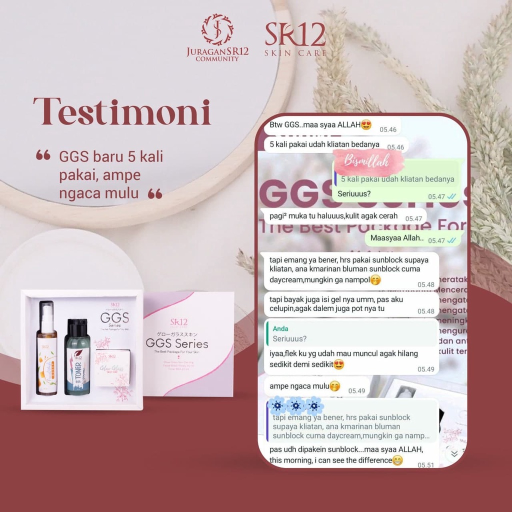 Glow Glass SR12 SR 12 Pencerah Skincare Glowing Anti Agging Krim Cream Pelembab Pembersih Penghilang Bintik Flek Hitam Bekas Jerawat Membandel Di Wajah BPOM Ampuh