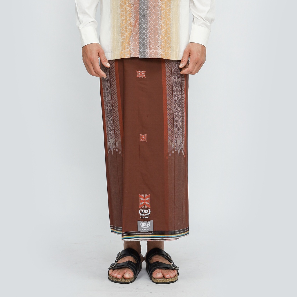 Sarung BHS Classic Silver Motif Jacquard Gunung Eksklusif Coklat Tua / BHS CLAASIC SILVER JGE / BHS 
